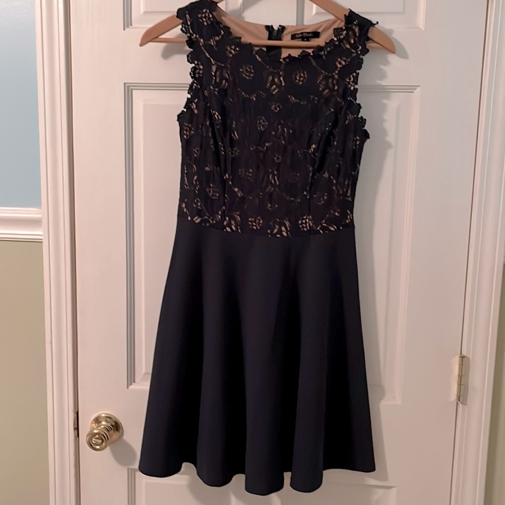 Lacy Navy Dress Gets Lots of Compliments
